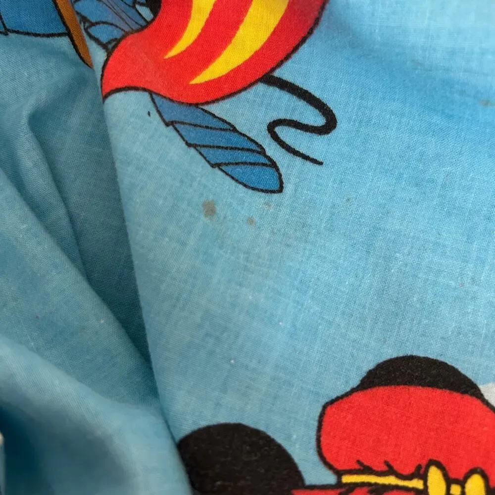 Vintage Walt Disney Productions Mickey Frontierland Fitted Sheet 60s/70s Kidcore